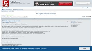 
                            11. 530 Login or password incorrect! - FileZilla Forums