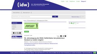 
                            13. 54. Jahrestagung der DGAI: Defibrillation bei ... - IDW Online