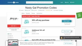 
                            8. 55% Off Nasty Gal Coupons & Promotion Codes - February 2019