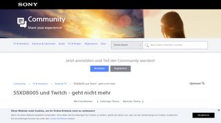 
                            11. 55XD8005 und Twitch - geht nicht mehr - Sony