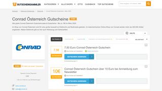 
                            13. 5,95€-Gutschein bei Conrad Österreich + 1 weitere Codes