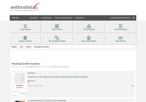 
                            4. 5hosting GmbH Insolvenz | Webhosting, Domains, Server & Co. - Das ...