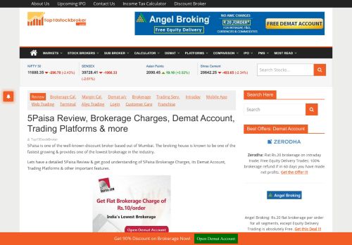 
                            12. 5Paisa Review, Brokerage Charges, Demat a/c, Trading Platforms ...