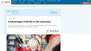 
                            4. 6 Advantages Of BYOD In The Classroom - eLearning Industry