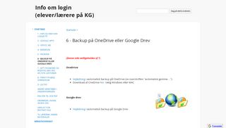 
                            12. 6 - Backup på OneDrive eller Google Drev - Info om login (elever ...