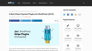 
                            11. 6 Best Stripe Payment Plugins for WordPress (2019) - IsItWP