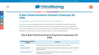 
                            11. 6 Best WooCommerce Payment Gateways for 2018 - Fit Small Business