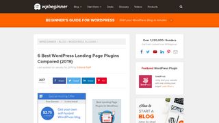 
                            8. 6 Best WordPress Landing Page Plugins Compared (2019)