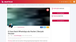 
                            1. 6 Cara Hack WhatsApp ala Hacker | Banyak Dicoba! - JalanTikus.com