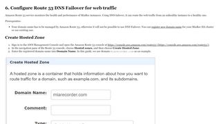 
                            8. 6. Configure Route 53 DNS Failover for web traffic - MiaRec