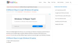 
                            5. 6 Different Ways to Login Windows 10 Laptop » WebNots