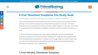 
                            1. 6 Free Timesheet Templates You Really Need - Fit Small ...