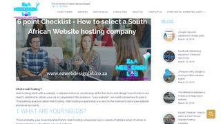 
                            10. 6 point Checklist - How to select a South African Website hosting ...
