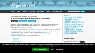 
                            4. 6 praktische Plugins für Events in WordPress - Pressengers