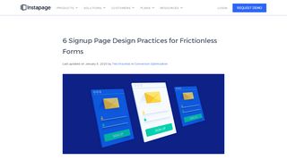 6 Signup Page Design Practices for Frictionless Forms - Instapage