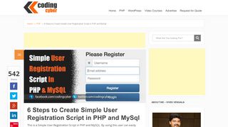 
                            6. 6 Steps to Create Simple User Registration Script in PHP and MySql