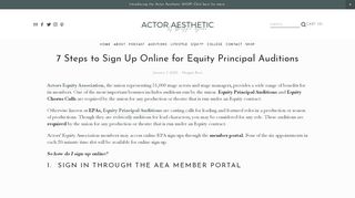 
                            11. 6 Steps to Sign Up Online for Equity Principal Auditions - Actor Aesthetic