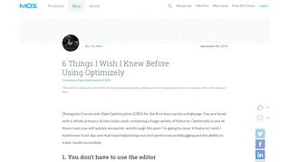 
                            10. 6 Things I Wish I Knew Before Using Optimizely - Moz