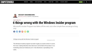 
                            8. 6 things wrong with the Windows Insider program | Computerworld