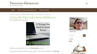 
                            13. 6 Things You Need to Know about MyHeritage - Tenacious Genealogy