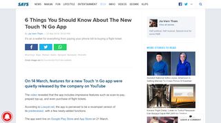 
                            11. 6 Things You Should Know About The New Touch 'N Go App - Says.com