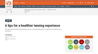 
                            10. 6 tips for a healthier tanning experience - Rappler
