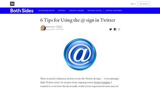 
                            10. 6 Tips for Using the @ sign in Twitter – Both Sides of the Table