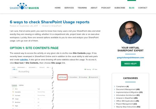 
                            7. 6 ways to check SharePoint Usage reports - SharePoint Maven