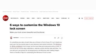 
                            6. 6 ways to customize the Windows 10 lock screen - CNET