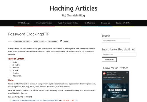 
                            3. 6 Ways to Hack FTP Login Password - Hacking Articles