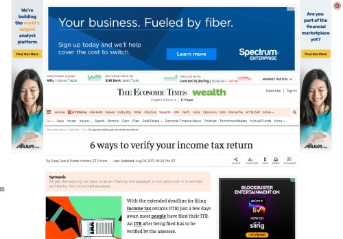 
                            13. 6 ways to verify your income tax return - The Economic Times