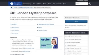 
                            11. 60+ London Oyster photocard - Transport for London - TfL