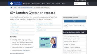 
                            4. 60+ London Oyster photocard - Transport for London