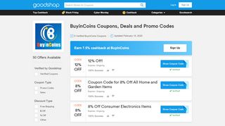 
                            12. 60% Off BuyinCoins Coupons, Promo Codes, Feb 2019 - Goodshop