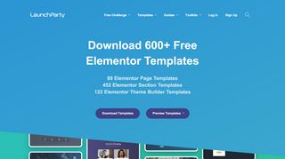 
                            12. 600+ Free Elementor Templates | LaunchParty