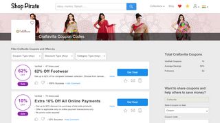 
                            11. 62% OFF Craftsvilla Coupons and Discount Offers for 2019 - Shop Pirate