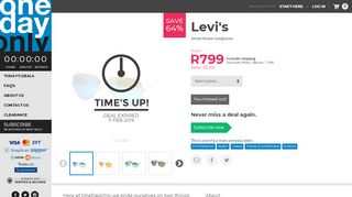 
                            10. 64% off on Levi's Unisex Aviator Sunglasses | OneDayOnly.co.za