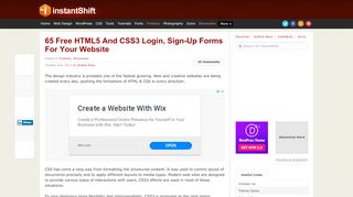 65 Free HTML5 And CSS3 Login, Sign-Up Forms For Your Website ...