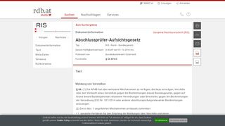 
                            10. § 66 APAG: RDB Rechtsdatenbank