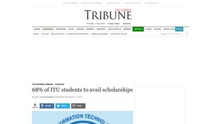 
                            9. 68% of ITU students to avail scholarships | The Express Tribune