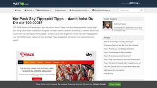 
                            12. 6er Pack Sky Tippspiel | 5 einfache Tipps für die Chance auf 100.000€!