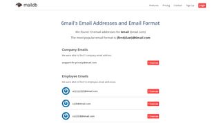 
                            10. 6mail Email Addresses, Email Format, and Employees - MailDB