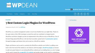 
                            13. 7 Best Custom Login Plugins for WordPress - WPDean