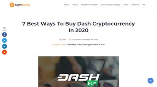 
                            9. 7 Best Websites To Buy Dash Cryptocurrency In 2019 - CoinSutra
