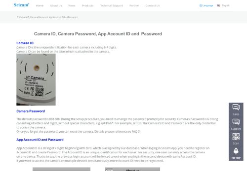 
                            2. 7. Camera ID, Camera Password, App Account ID and ... - Sricam