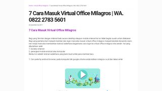 
                            10. 7 Cara Masuk Virtual Office MIlagros | WA. 0822 2783 5601