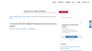 
                            4. 7 Common PLDT Default Password and Username | Admin - Techchore