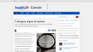 
                            7. 7 dangers signs of cancer | Health24