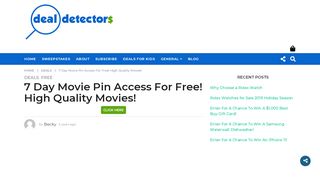 
                            6. 7 Day Movie Pin Access For Free! High Quality Movies! - Detecting ...