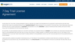 
                            2. ​7 Day Trial License Agreement | SugarCRM